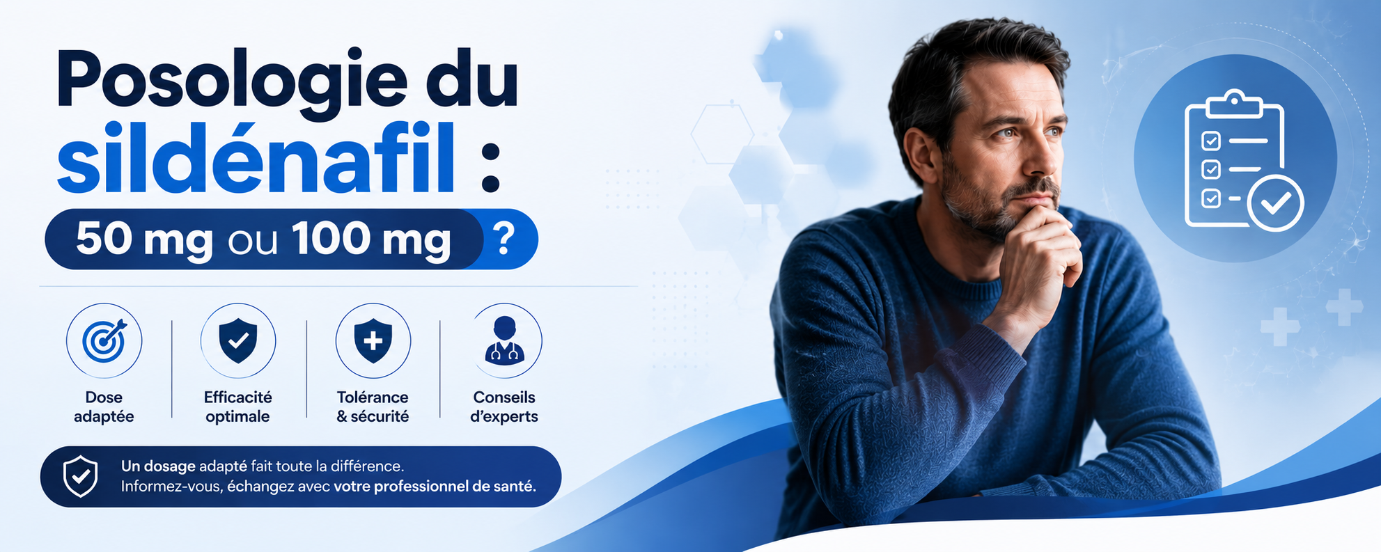 Posologie du sildénafil : 50 mg ou 100 mg ?