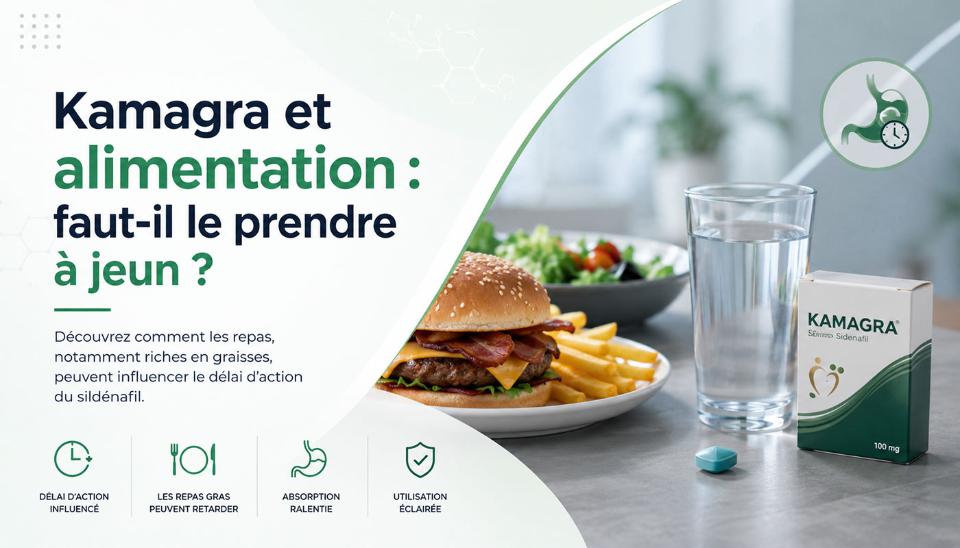 Kamagra et alimentation : faut-il le prendre &agrave; jeun ?